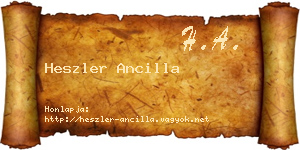 Heszler Ancilla névjegykártya